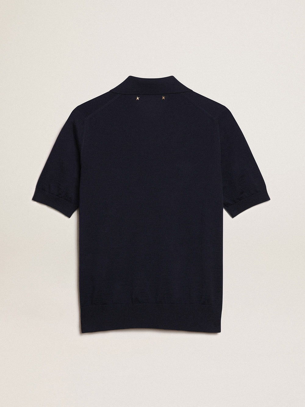 Golden Goose Women’s polo shirt in navy-blue merino wool