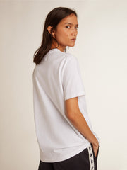Golden Goose Women’s white T-shirt with dark blue star on the front