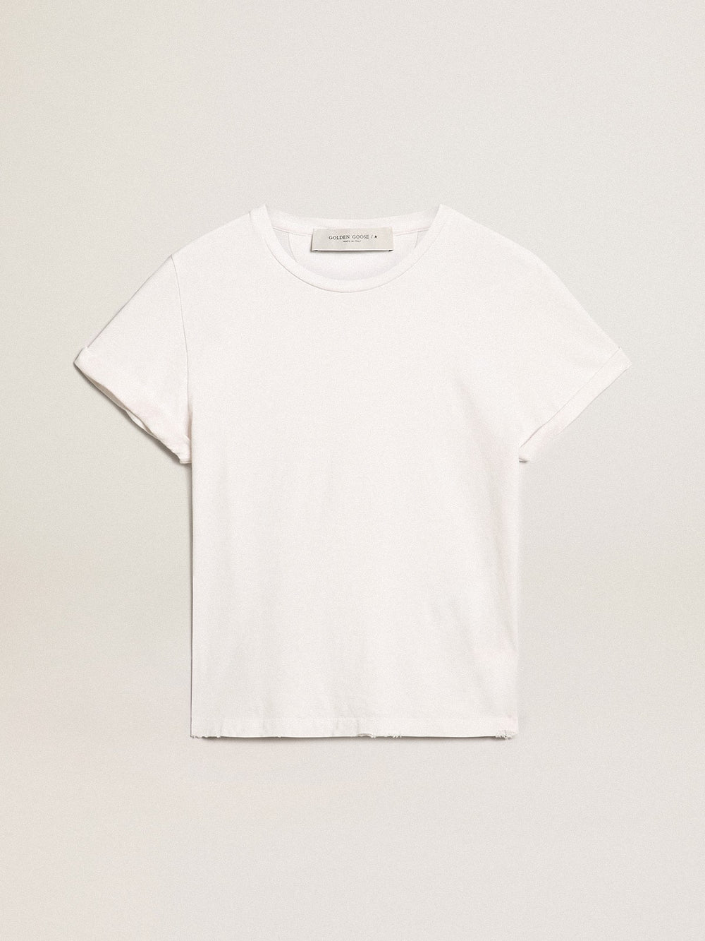 Golden Goose Distressed slim-fit women’s T-shirt in white