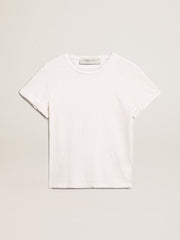 Golden Goose Distressed slim-fit women’s T-shirt in white