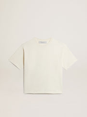 Golden Goose T-shirt in aged white with reverse logo on the back - Jersey Capsule