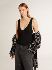 Golden Goose Women's black V-neck bodysuit