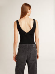 Golden Goose Women's black V-neck bodysuit