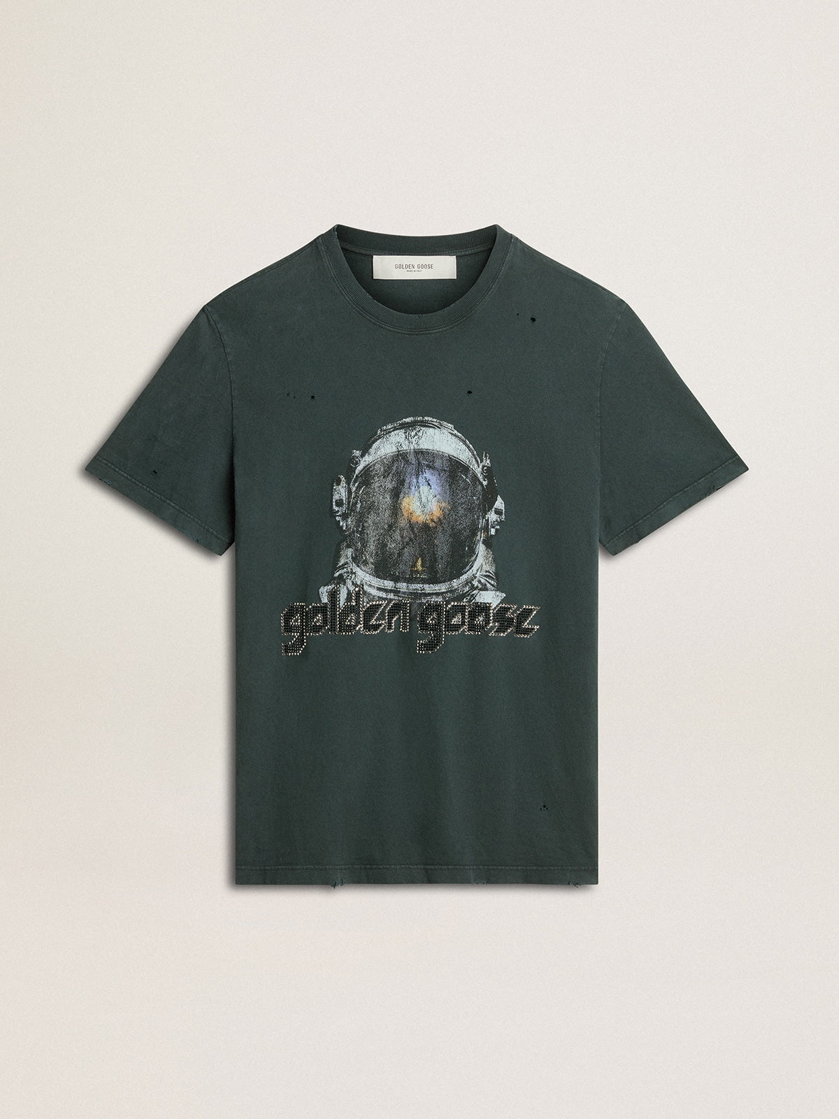 Golden Goose Black T-shirt with multicolor print