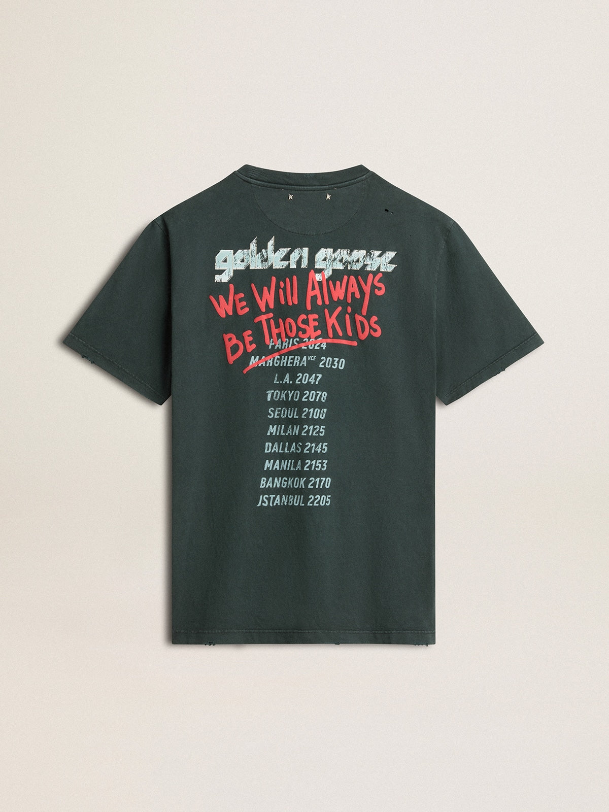 Golden Goose Black T-shirt with multicolor print