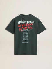 Golden Goose Black T-shirt with multicolor print