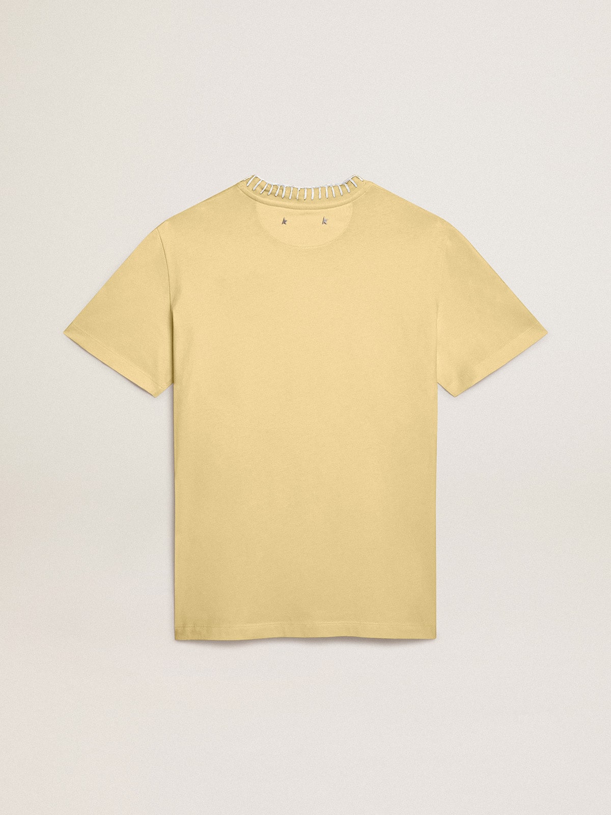 Golden Goose Women's T-shirt in cotton jersey with embroidery on the neck and heart