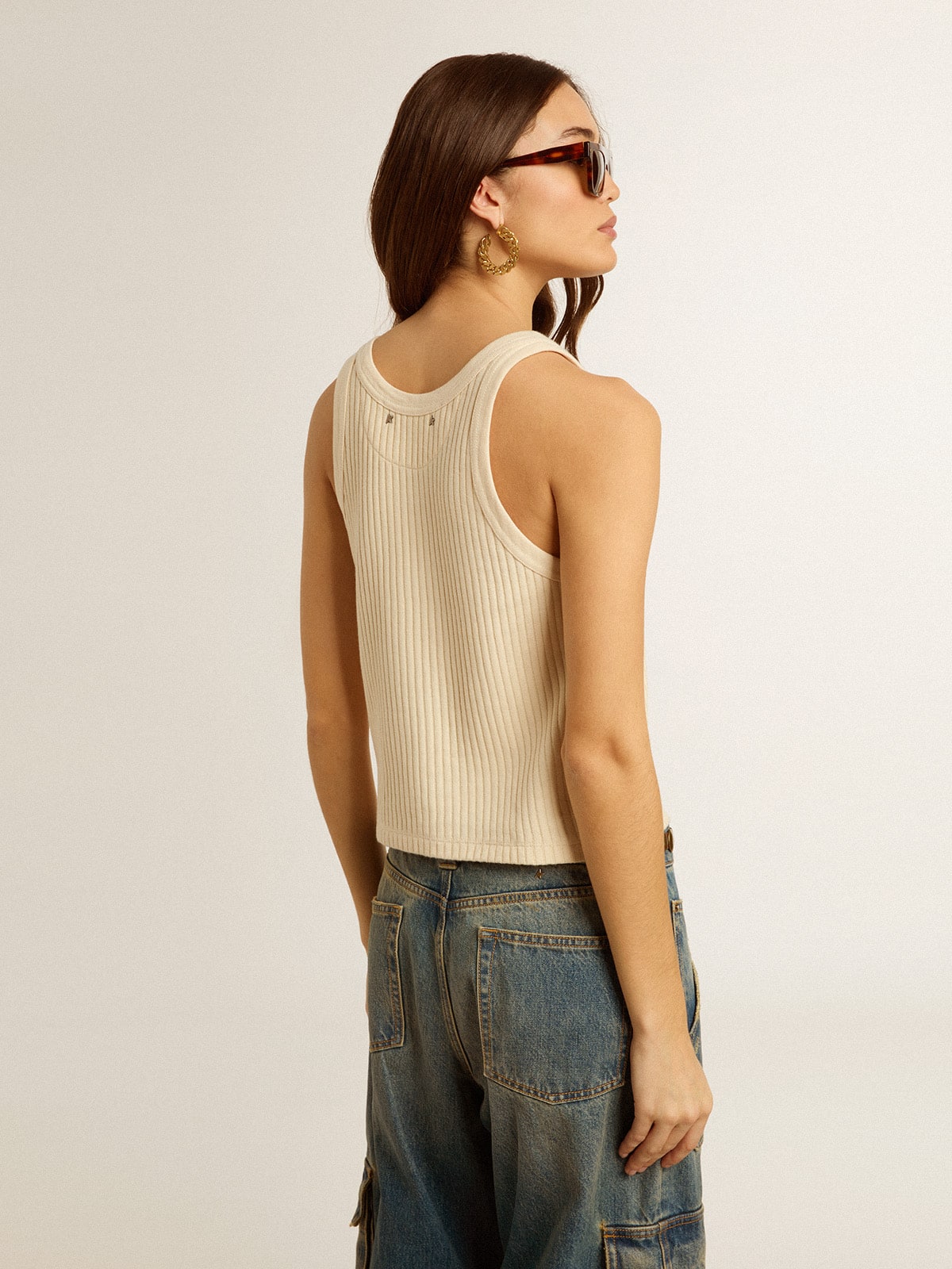 Golden Goose Parchment-colored sleeveless top