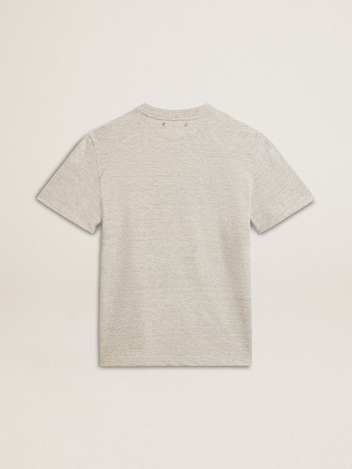 Golden Goose Women’s T-shirt in gray melange cotton with seasonal print
