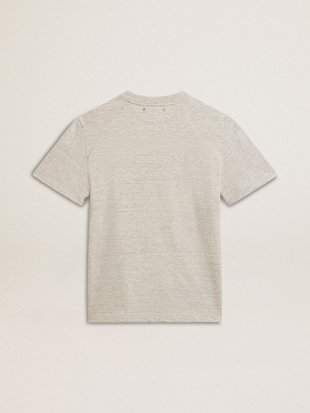 Golden Goose Women’s T-shirt in gray melange cotton with seasonal print