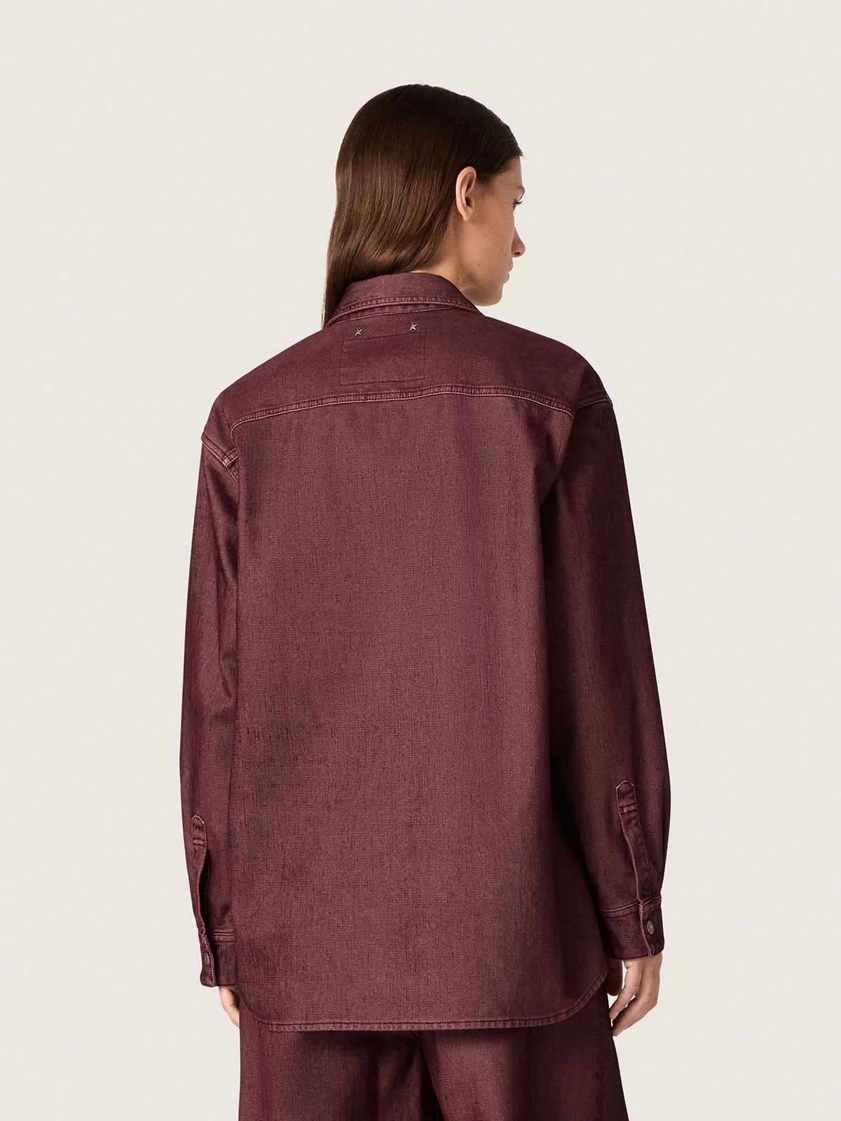 Golden Goose Women's shirt in burgundy denim