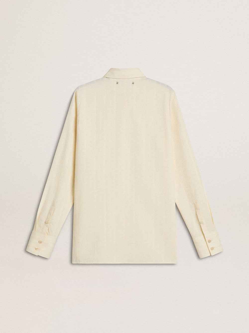 Golden Goose Women's cream-colored cotton shirt with floral embroidery