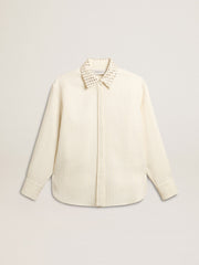 Golden Goose Women's viscose and cotton blend shirt with crystal-embellished collar