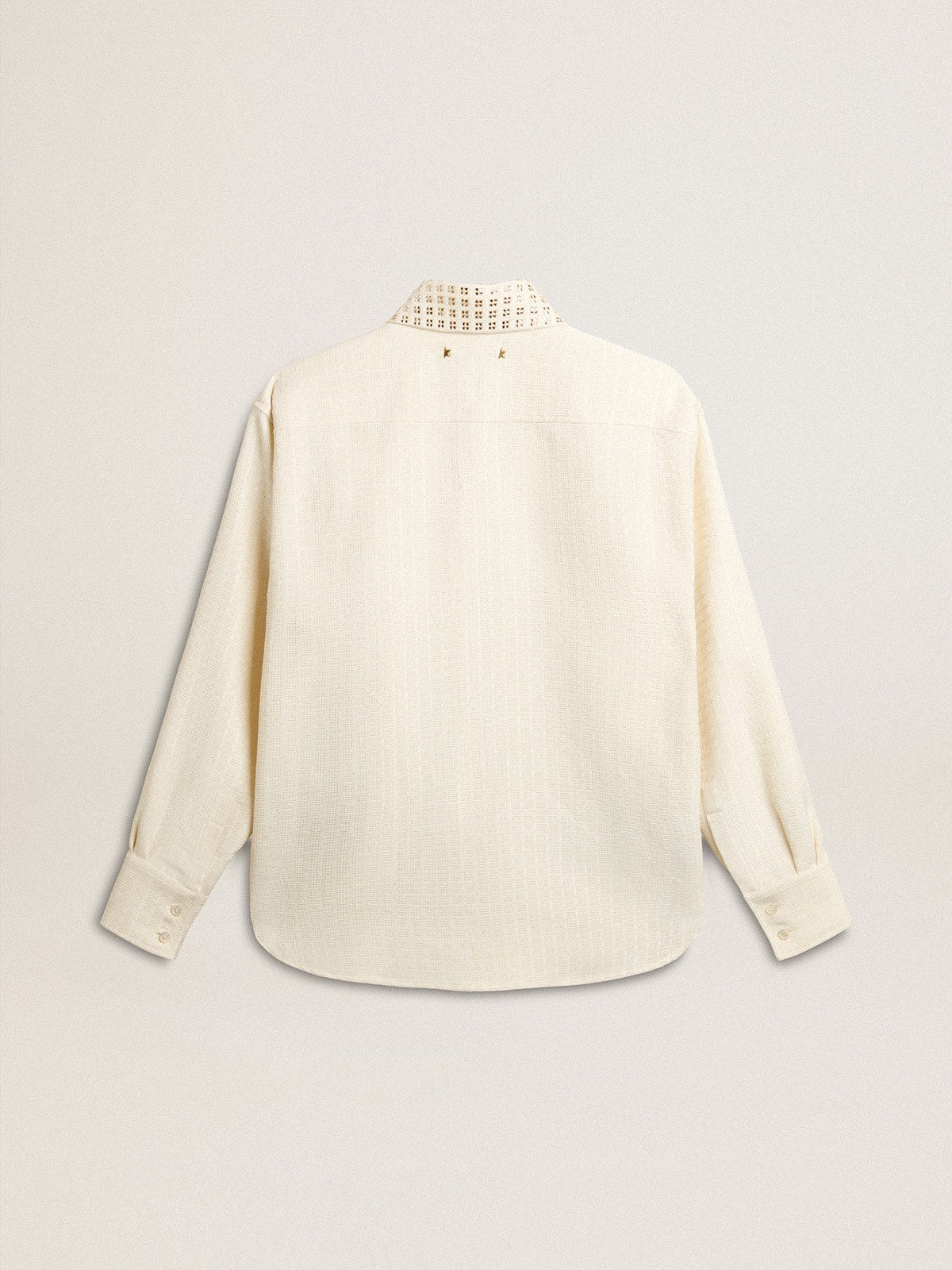Golden Goose Women's viscose and cotton blend shirt with crystal-embellished collar