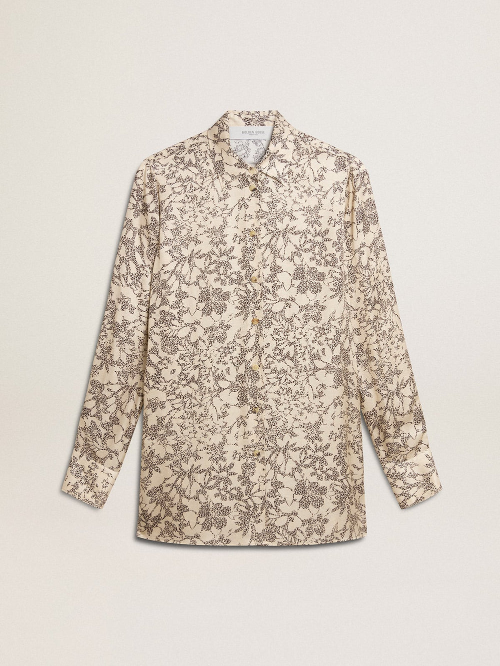 Golden Goose Women's silk blend pajama shirt with a floral print