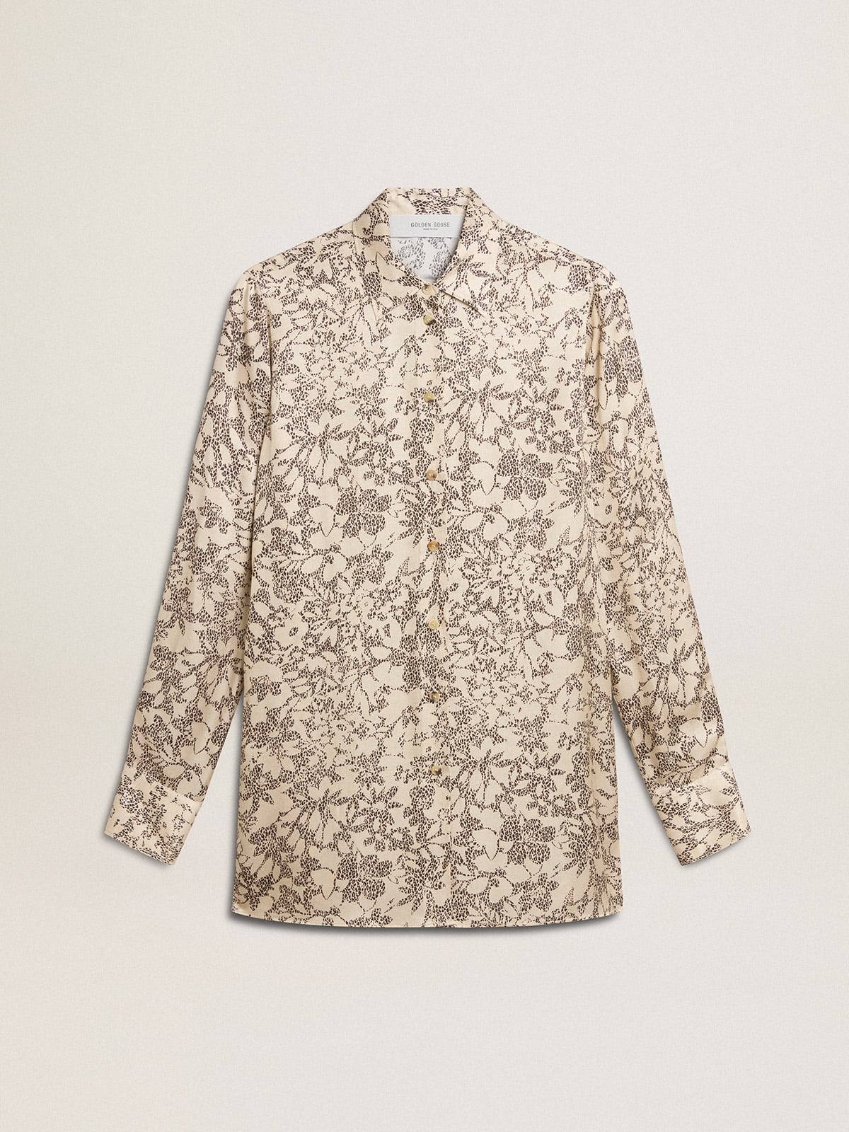 Golden Goose Women's silk blend pajama shirt with a floral print