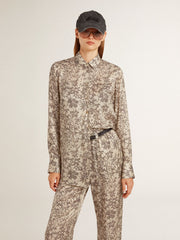 Golden Goose Women's silk blend pajama shirt with a floral print