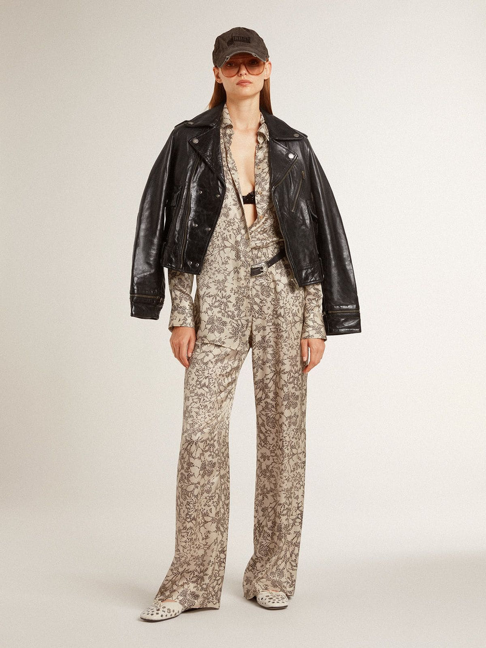 Golden Goose Women's silk blend pajama shirt with a floral print