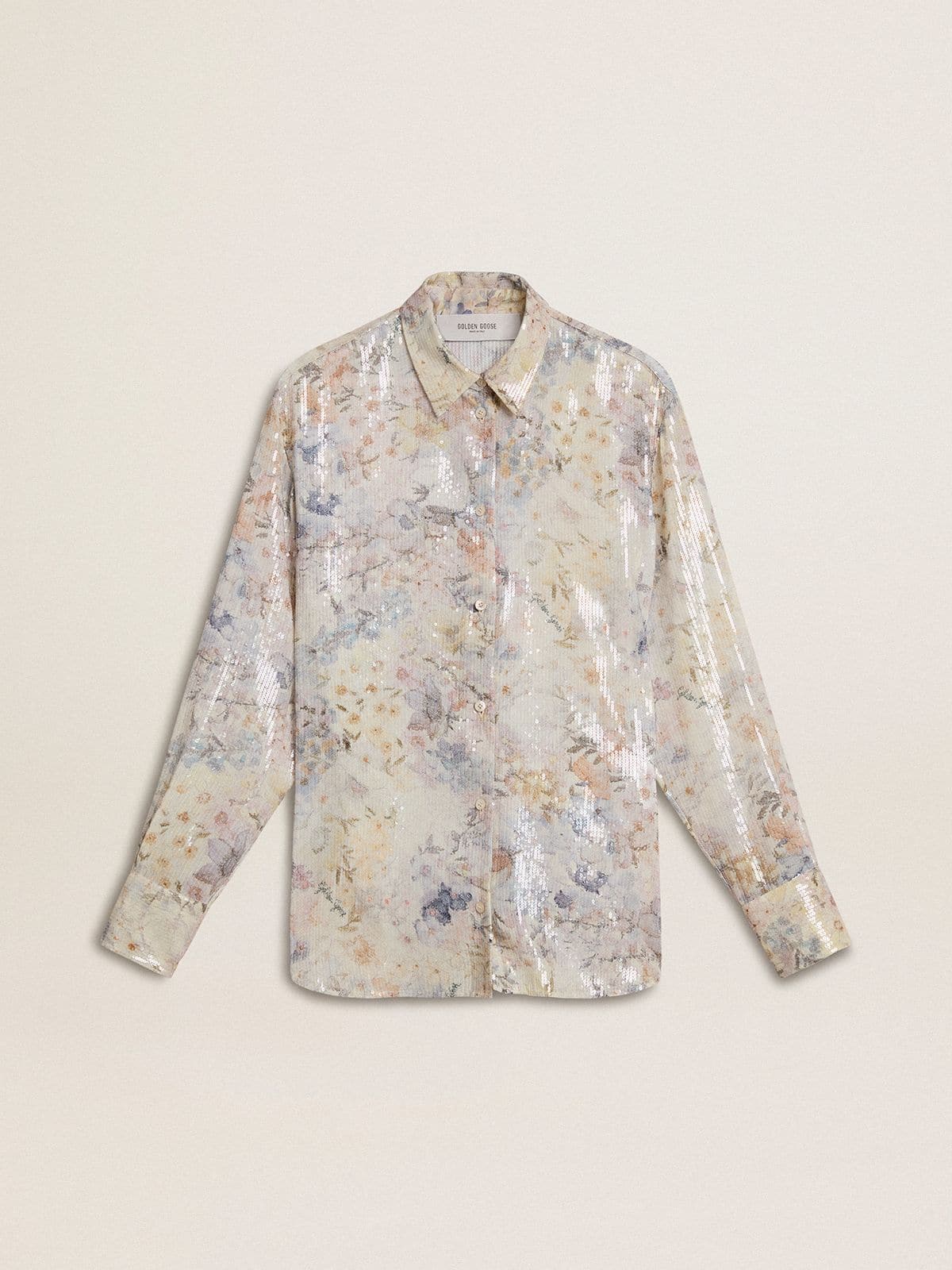 Golden Goose Women's shirt with multicolor floral sequin print