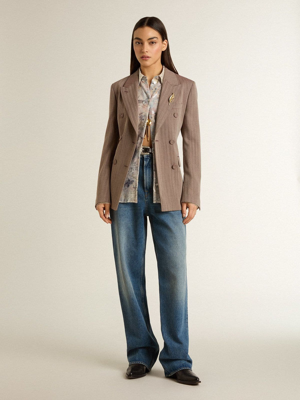Golden Goose Women's shirt with multicolor floral sequin print