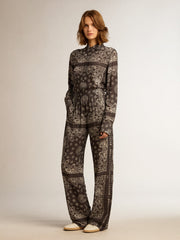 Golden Goose Pajama shirt in anthracite gray with paisley print
