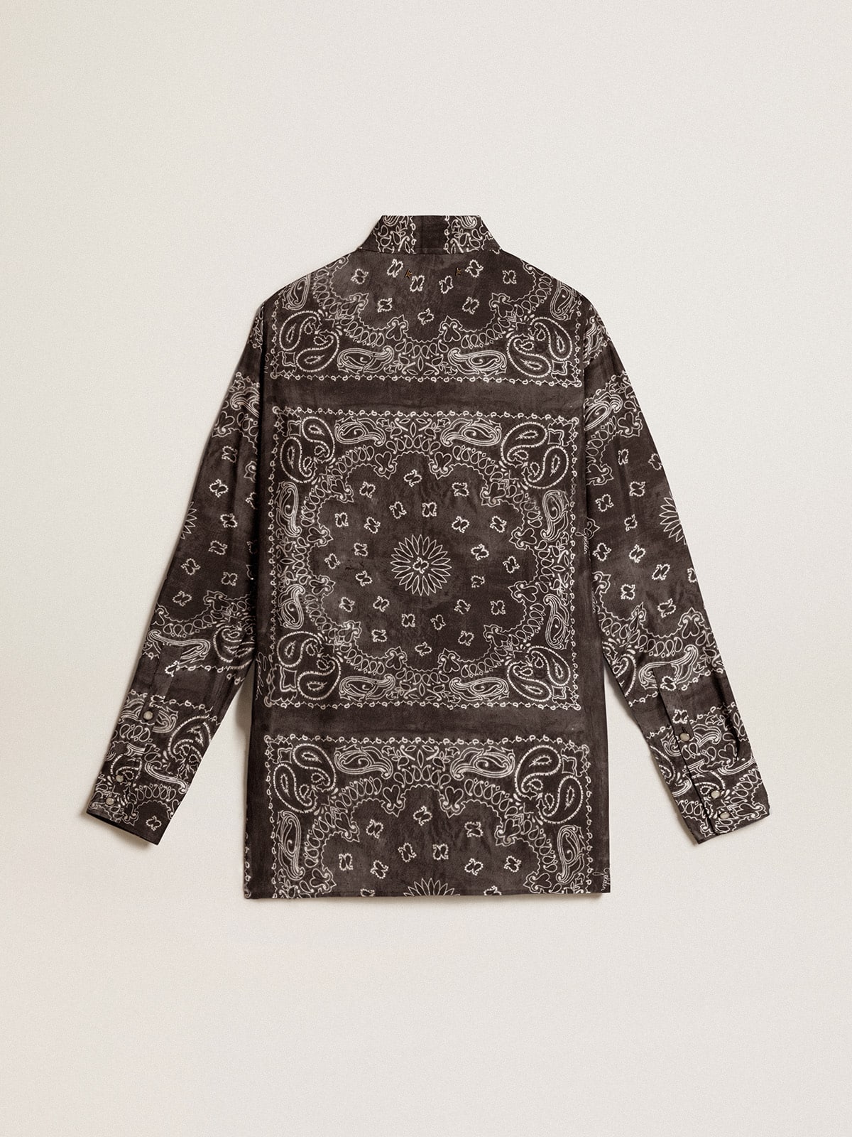 Golden Goose Pajama shirt in anthracite gray with paisley print
