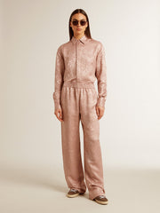 Golden Goose Women's pink viscose shirt with floral pattern