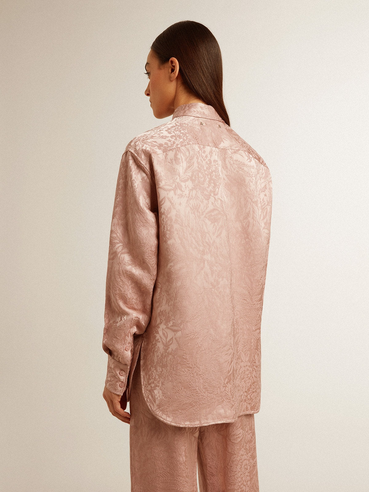 Golden Goose Women's pink viscose shirt with floral pattern