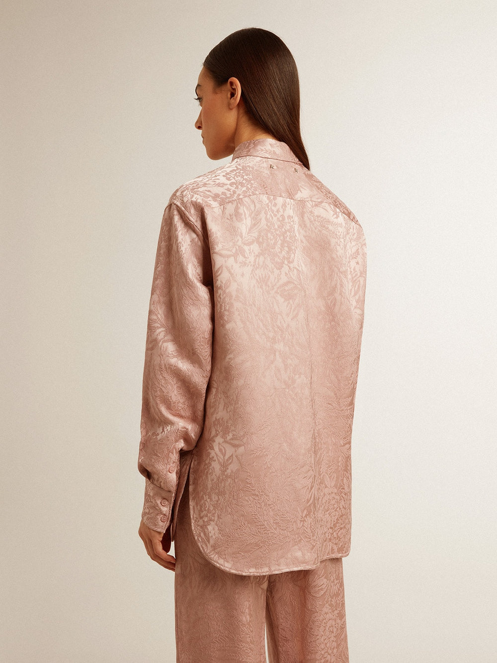 Golden Goose Women's pink viscose shirt with floral pattern