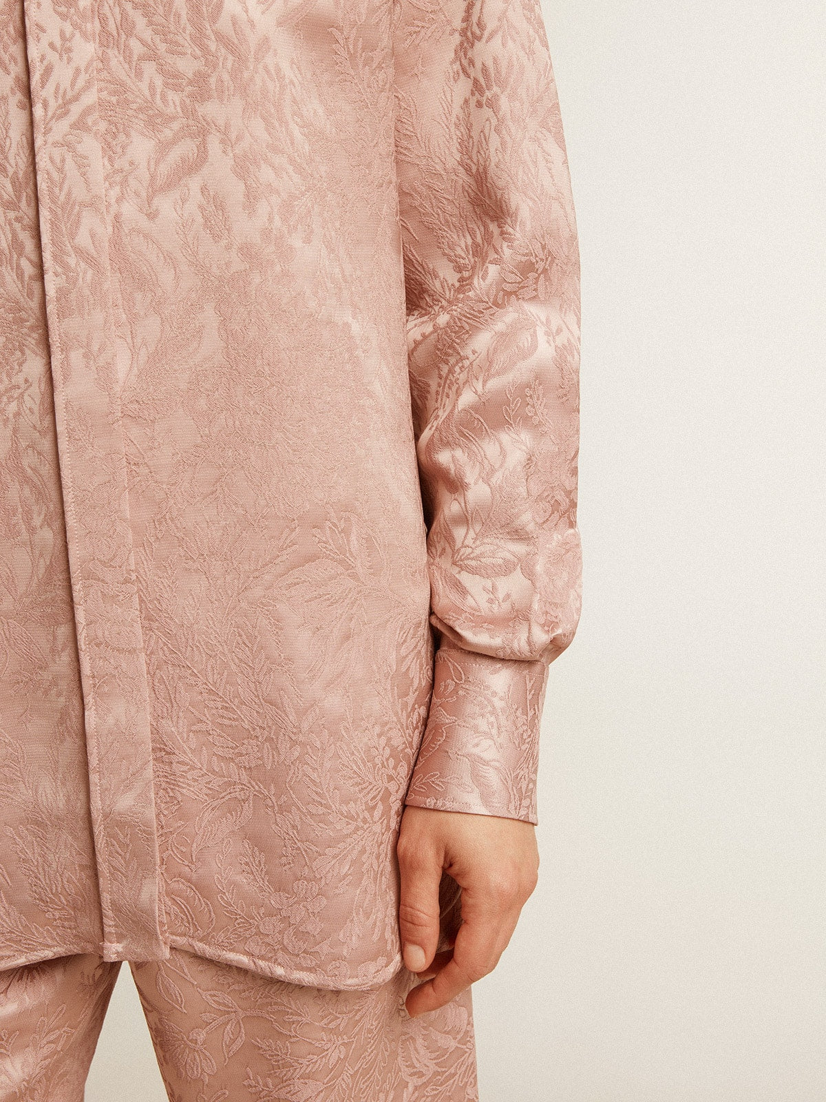 Golden Goose Women's pink viscose shirt with floral pattern
