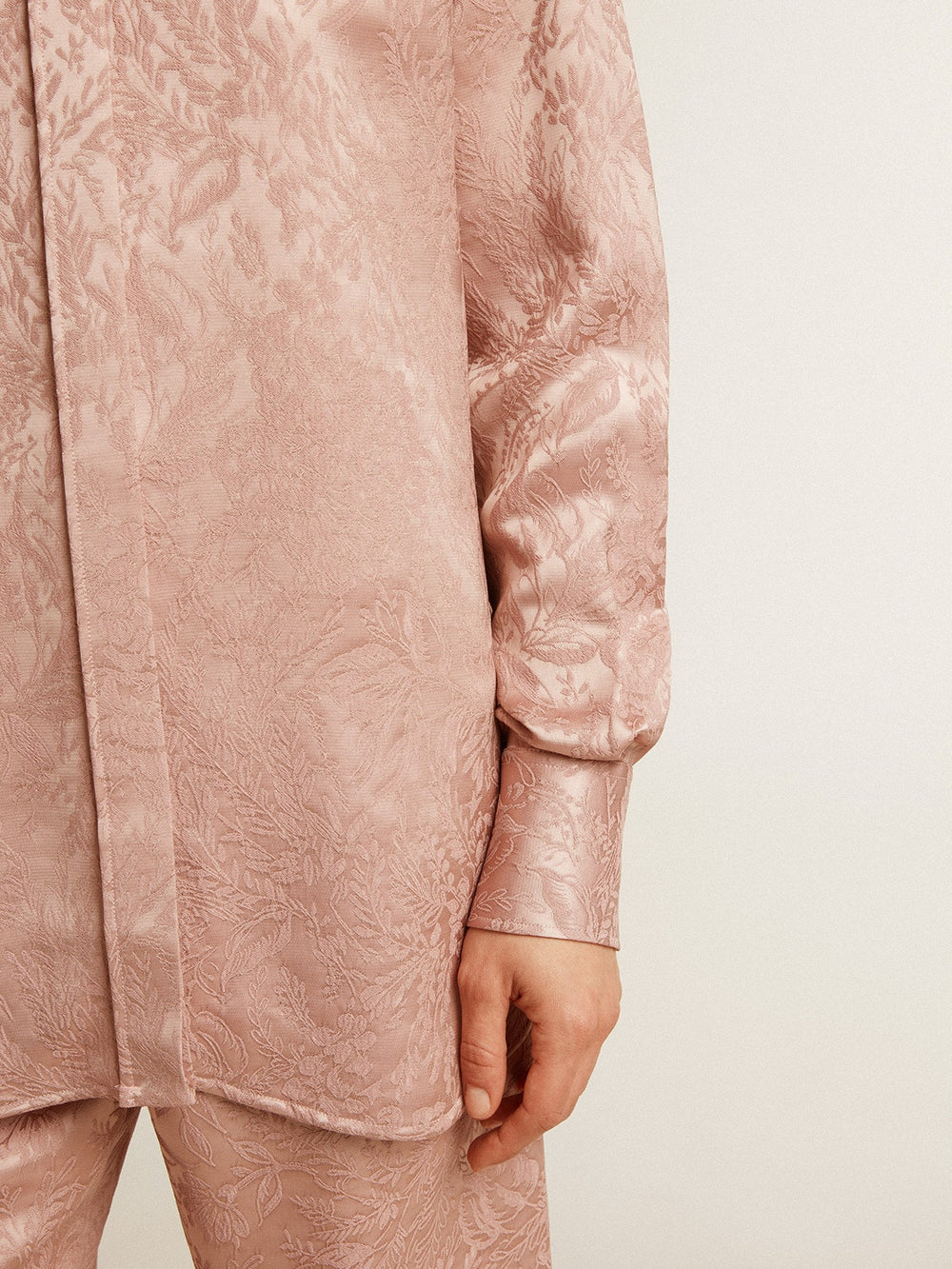 Golden Goose Women's pink viscose shirt with floral pattern
