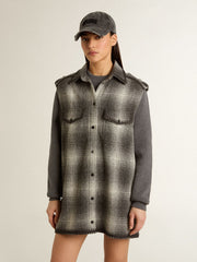 Golden Goose Women's dark gray wool-blend shirt dress