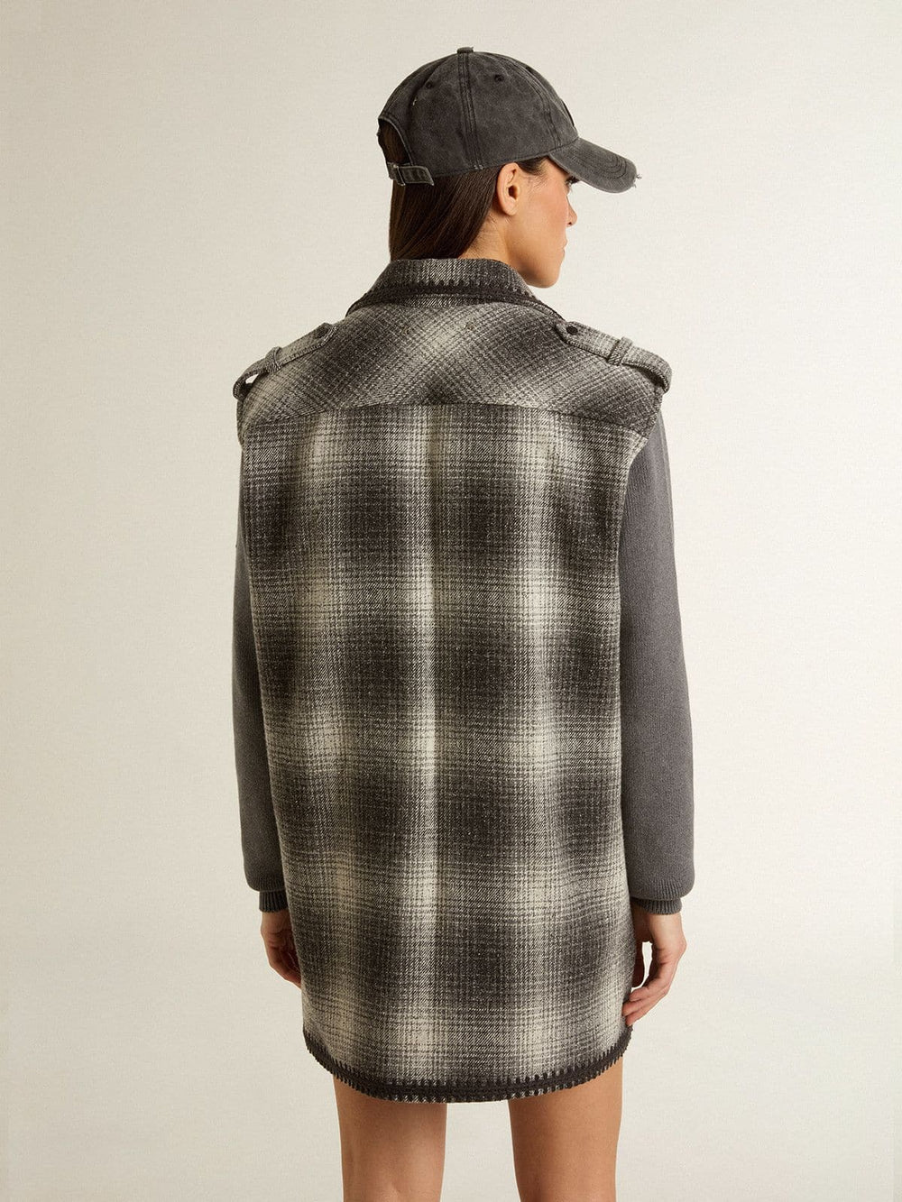 Golden Goose Women's dark gray wool-blend shirt dress
