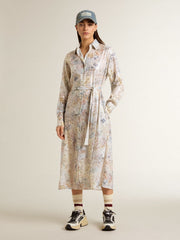 Golden Goose Women's shirt dress with multicolor sequined floral print