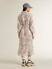Golden Goose Women's shirt dress with multicolor sequined floral print