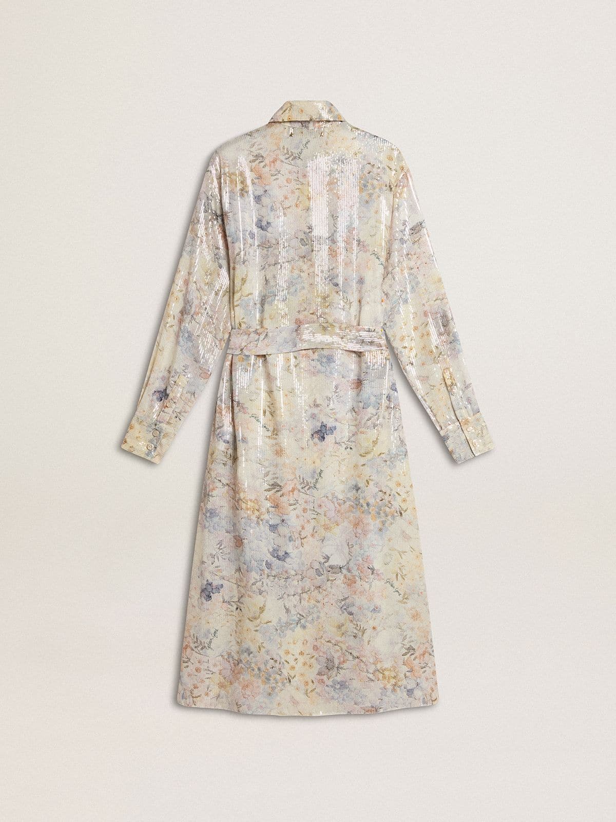 Golden Goose Women's shirt dress with multicolor sequined floral print