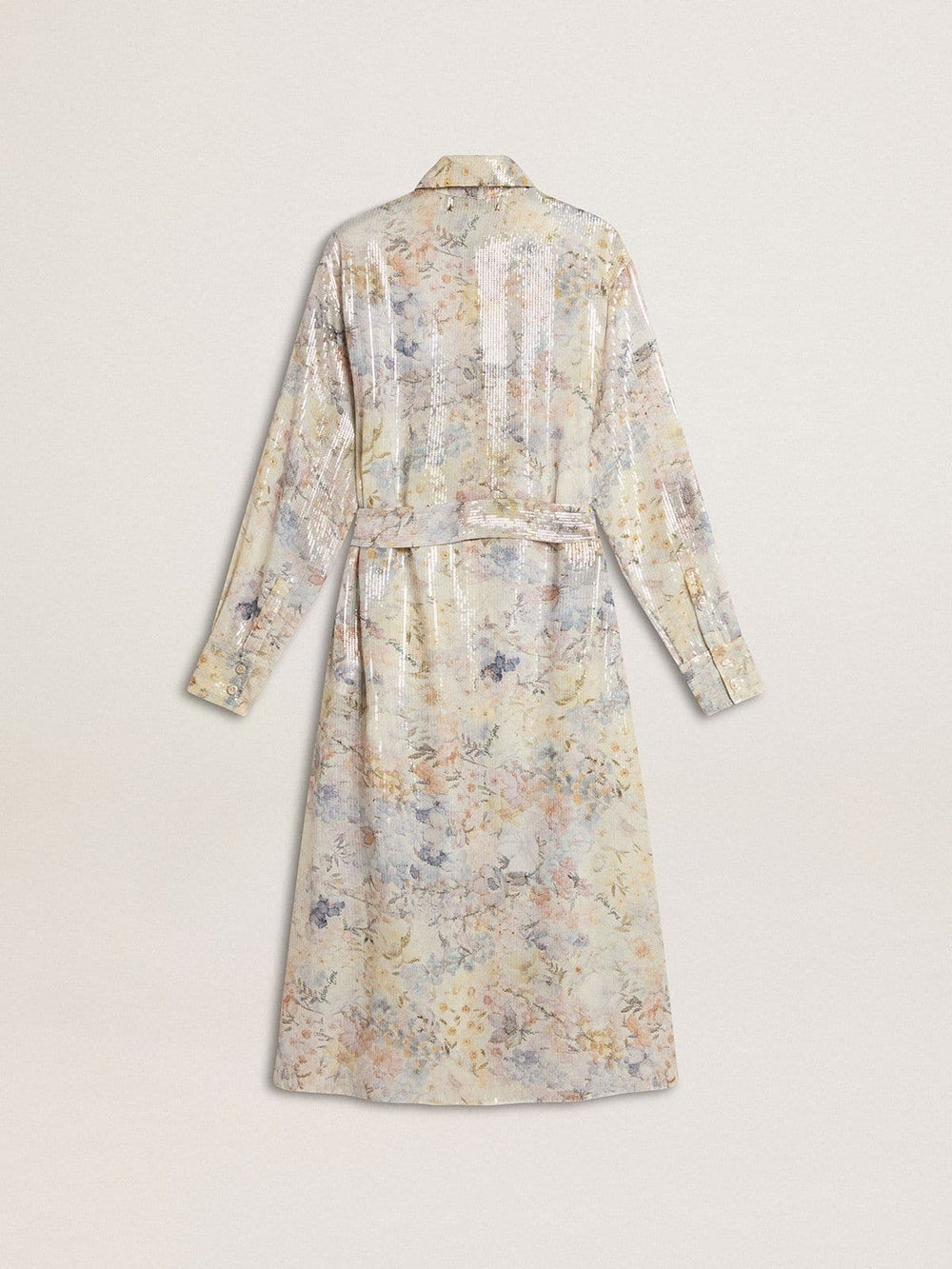 Golden Goose Women's shirt dress with multicolor sequined floral print