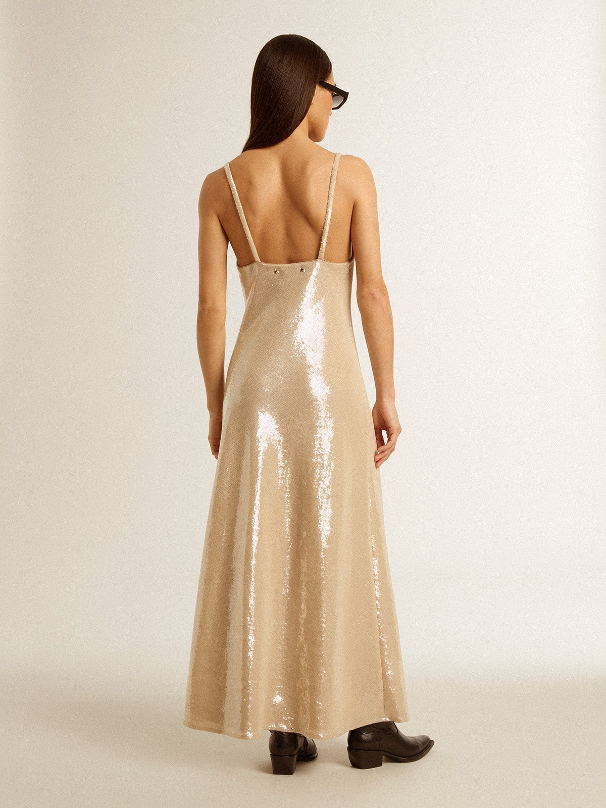 Golden Goose Sleep dress in parchment-colored sequins