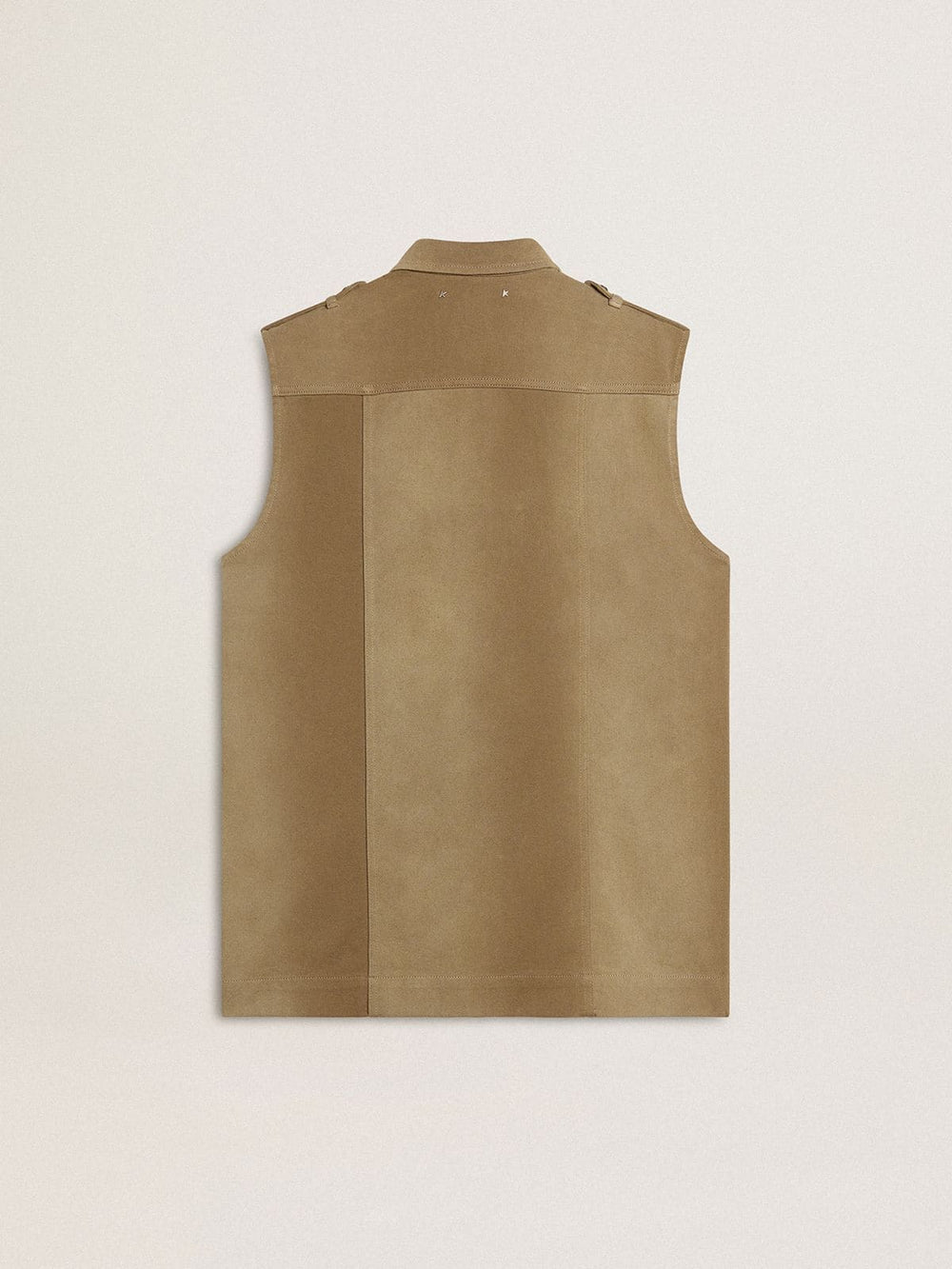 Golden Goose Women's shirt dress in sand-colored denim with military details