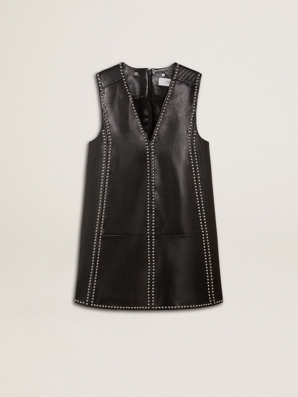 Golden Goose Women’s black nappa leather dress with studs