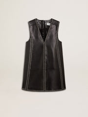 Golden Goose Women’s black nappa leather dress with studs
