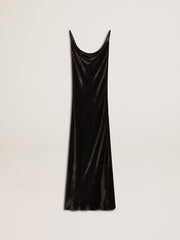 Golden Goose Women's black velvet-effect slip dress