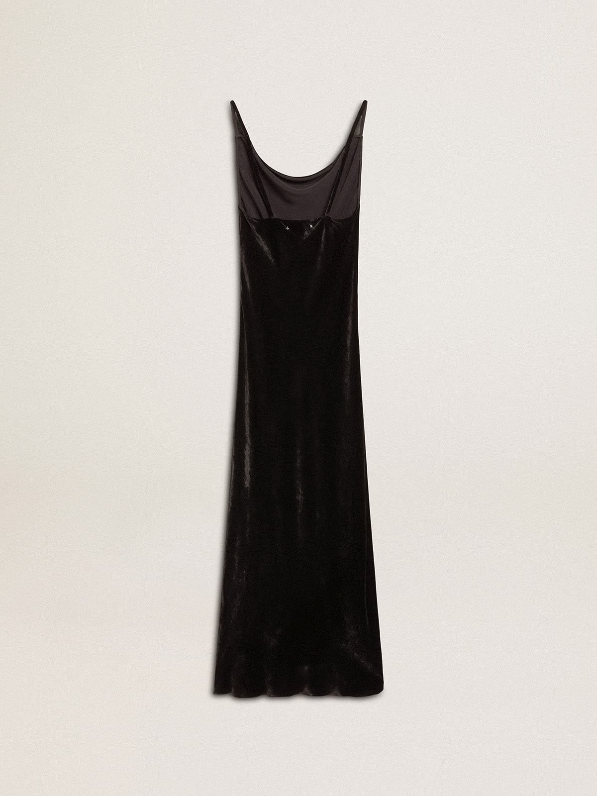 Golden Goose Women's black velvet-effect slip dress