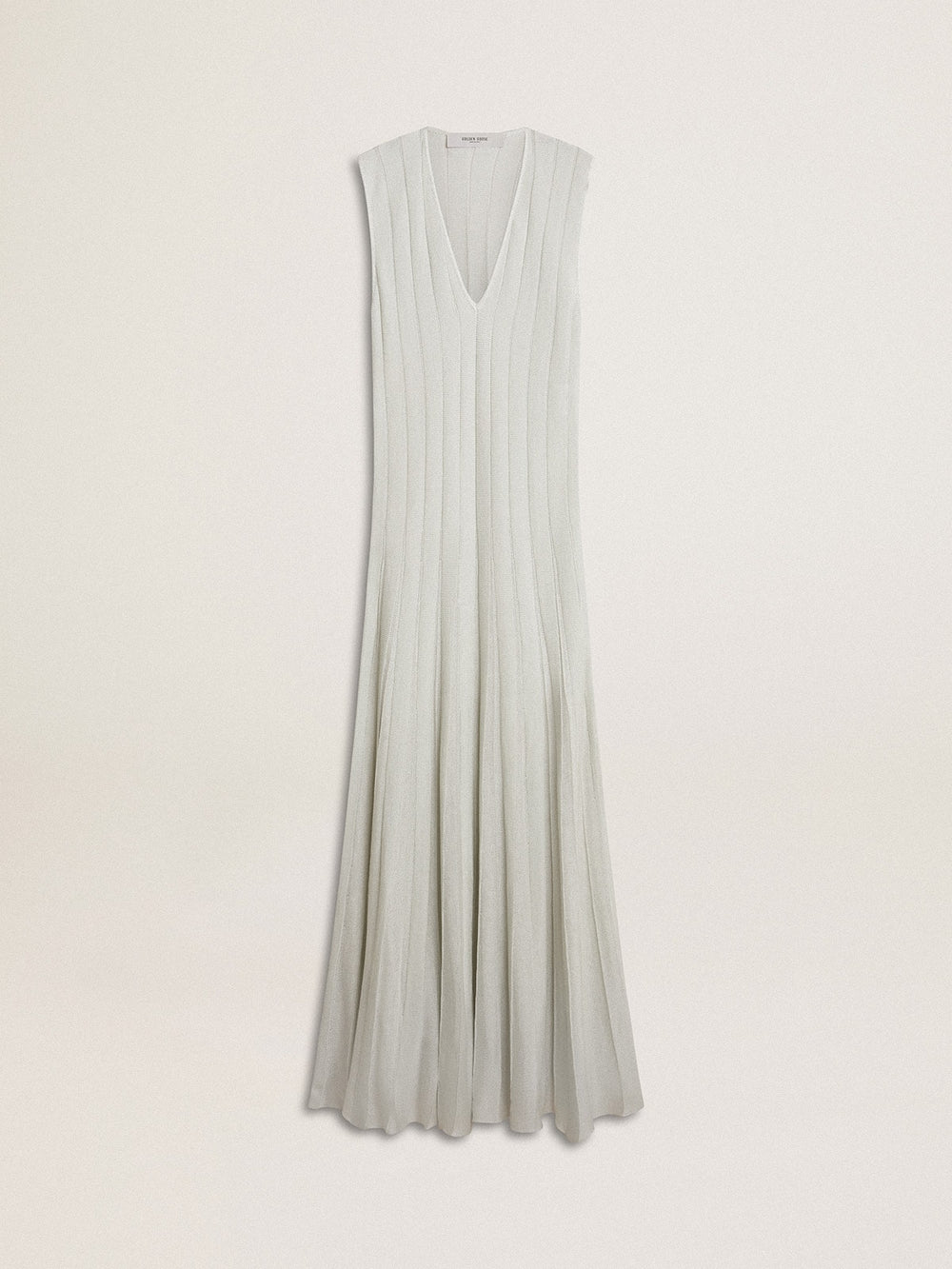 Golden Goose Women’s baby blue dress with vertical striped pattern