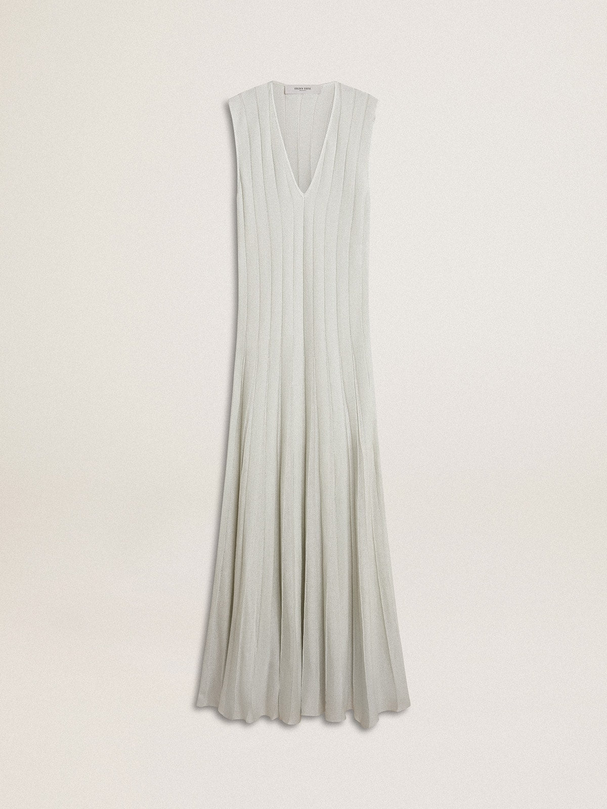 Golden Goose Women’s baby blue dress with vertical striped pattern