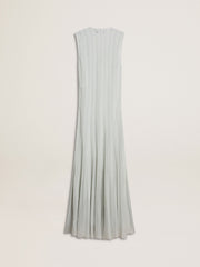 Golden Goose Women’s baby blue dress with vertical striped pattern