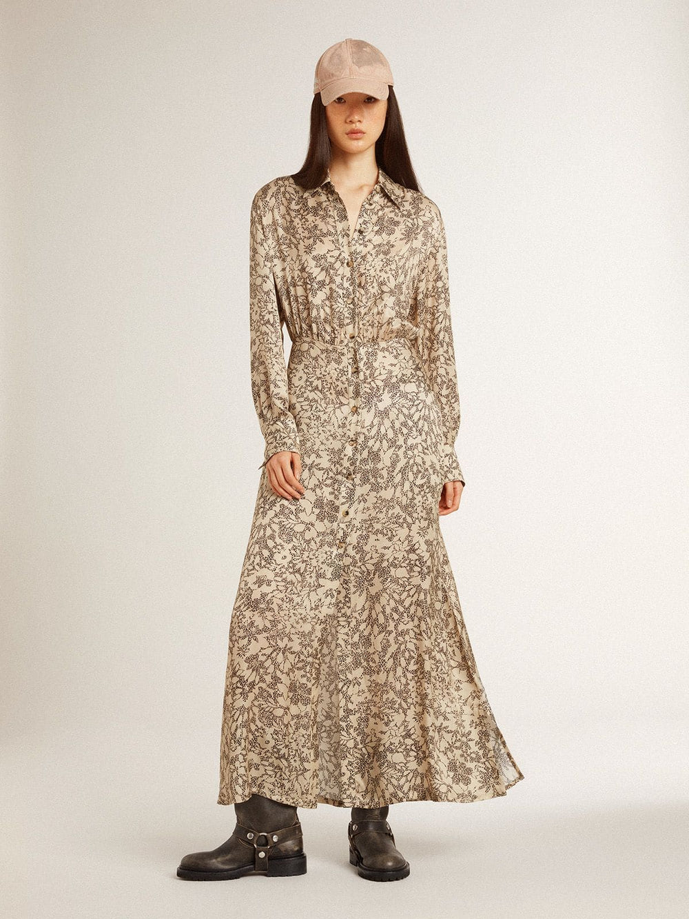 Golden Goose Women's silk-blend midi dress with a floral print