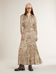 Golden Goose Women's silk-blend midi dress with a floral print