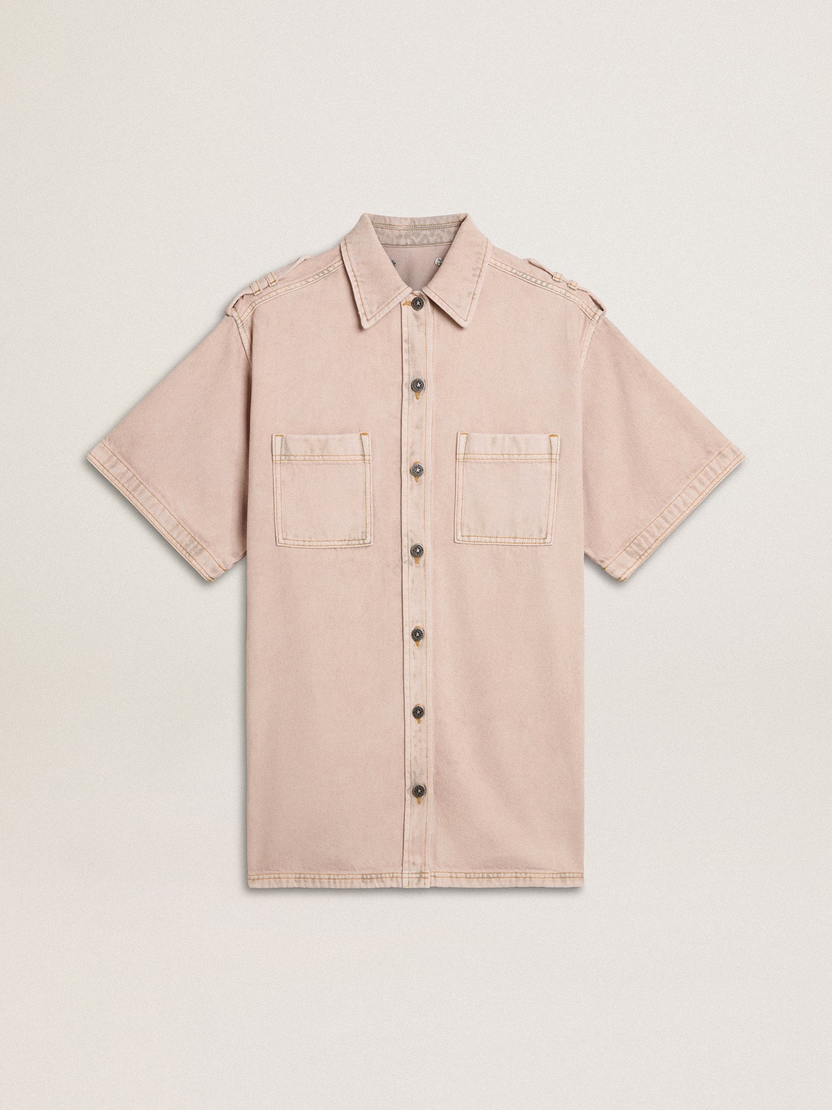 Golden Goose Women's oversized fit pink dyed denim shirt