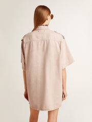 Golden Goose Women's oversized fit pink dyed denim shirt
